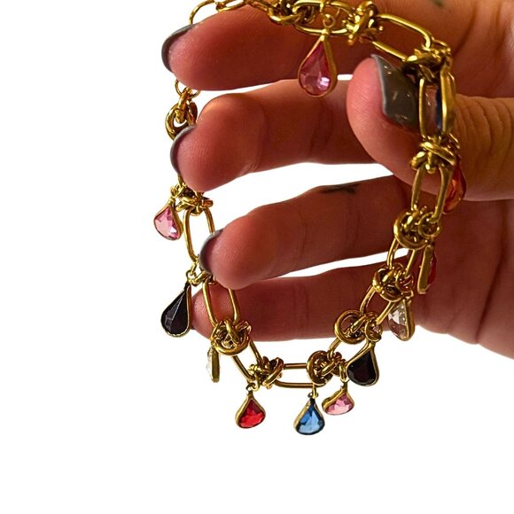 Colorful teardrop charm bracelet. - Picture 4 of 6